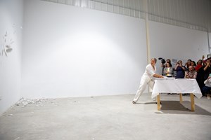 Closing Performance: Arahmaiani Feisal, 'Breaking Words.' Evening Notes: Day 2. FIELD MEETING Take 6: Thinking Collections (26 January 2019), in collaboration with Alserkal Avenue, Dubai. Courtesy of Asia Contemporary Art Week (ACAW).